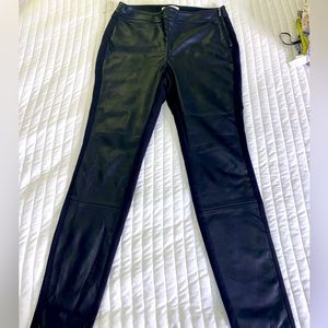 Faux leather stretch pants.